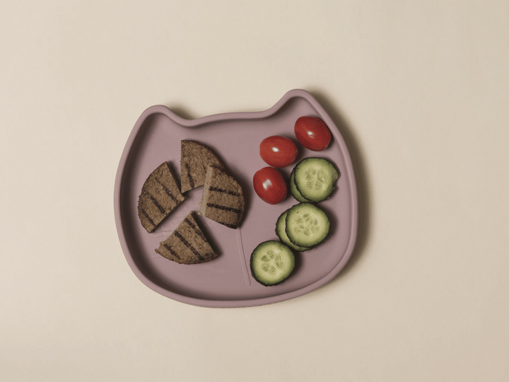 Assiette chat en silicone - Bleu
