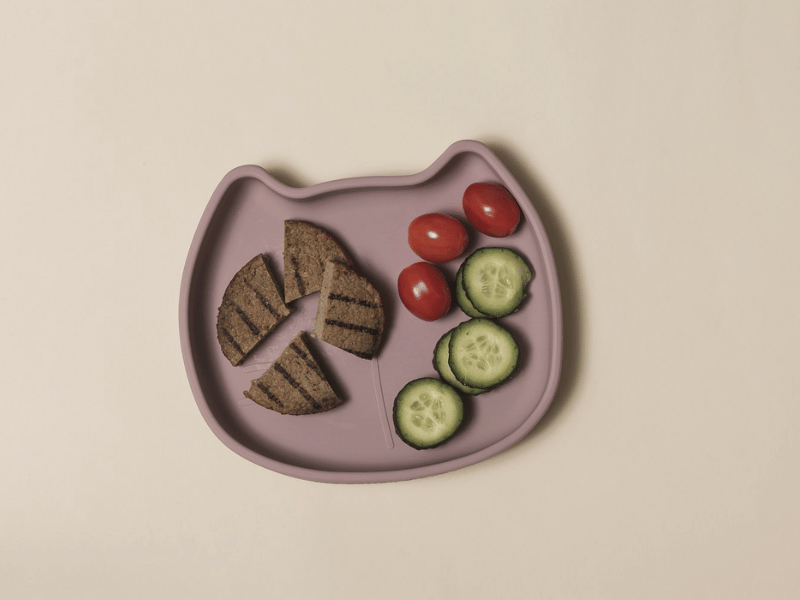Assiette chat en silicone - Bleu