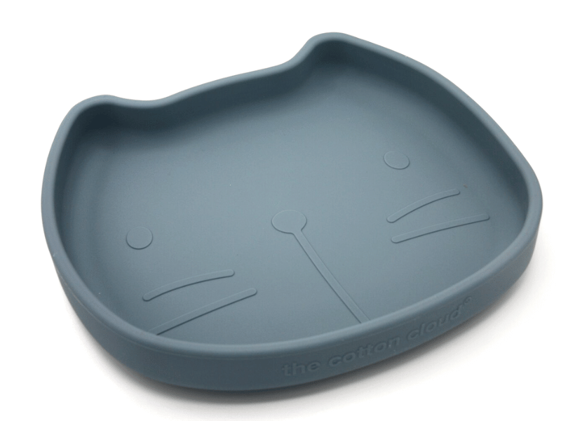 Assiette chat en silicone - Bleu