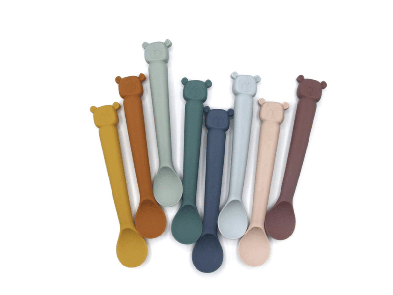 Cuillère en silicone  - par 2 - Marron/Moutarde