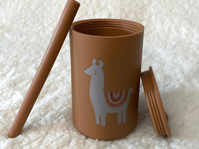 Gobelet en silicone avec paille - Rouille