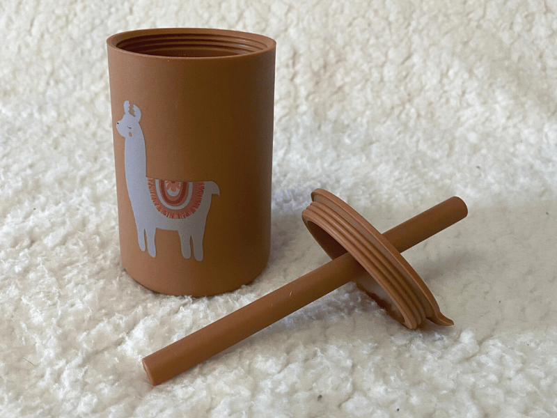 Gobelet en silicone avec paille - Rouille