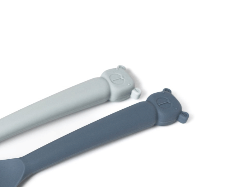 Cuillère en silicone - par 2 - Bleu indigo/Bleu clair