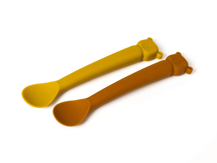Cuillère en silicone  - par 2 - Marron/Moutarde