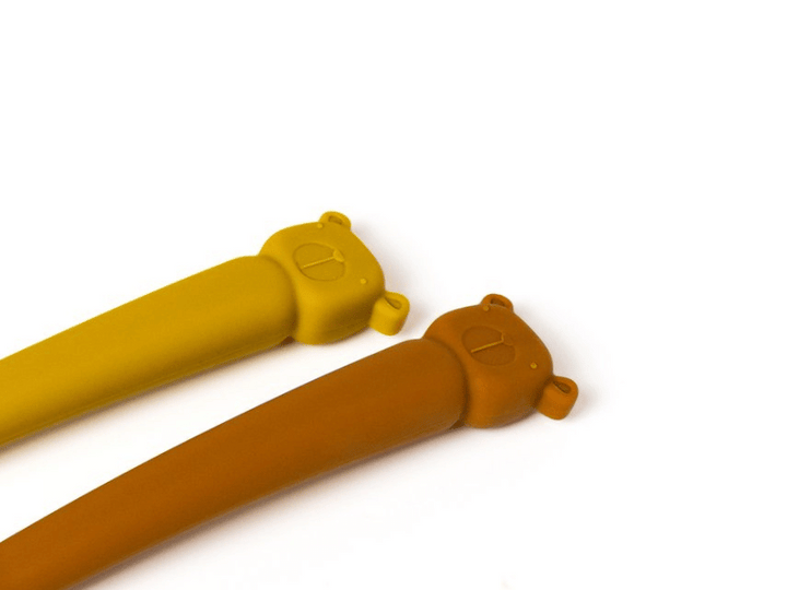 Cuillère en silicone  - par 2 - Marron/Moutarde