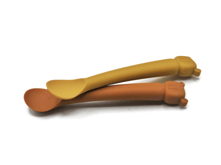 Cuillère en silicone  - par 2 - Marron/Moutarde