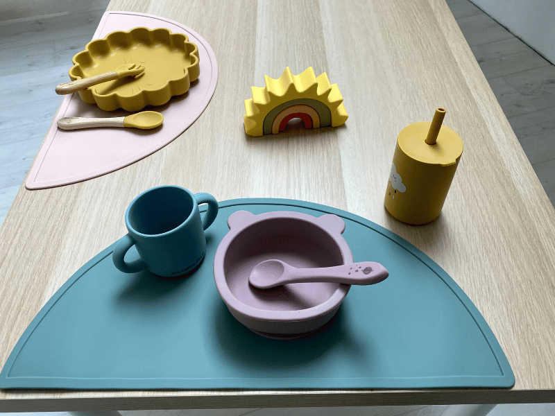 Set de table demi lune en silicone - Rose